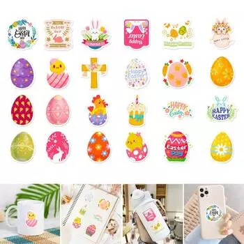50 шт./компл. пасхальные наклейки с героями мультфильмов «сделай сам», водонепроницаемые самоклеящиеся, отличная липкость, противоскользящие, съемные, гитарный дневник, скрапбук, ноутбук, скейтборд, наклейки 50pcs