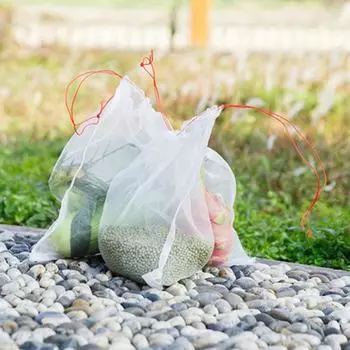 50 шт./компл. сетчатые сумки, прочный защитный нейлоновый чехол для фруктовых деревьев, сетчатая сумка для двора 10*15cm