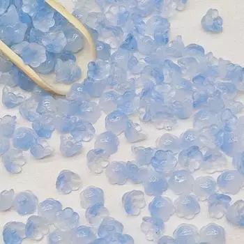 50 шт./компл. стеклянные бусины колокольчик стеклянные бусины 7x12 мм стеклянные бусины в форме трубчатого цветка ручная работа 7