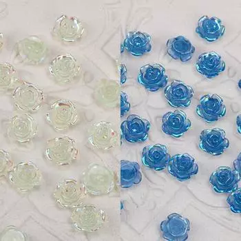 50 шт./компл., стразы для ногтей, изысканные легкие, маленькие милые фотохромные цветы камелии, декор для ногтей, товары для салона красоты L светло-фиолетовый
