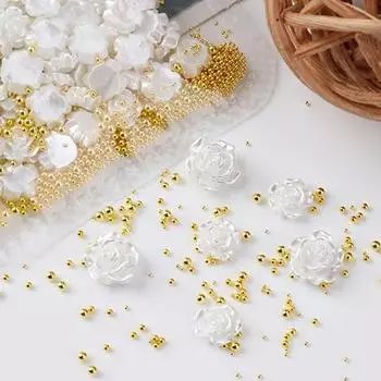 50 шт./компл. украшение для ногтей в форме цветка длительный 3D эффект смолы камелия Аврора белый S белый