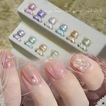 50 шт./компл. украшения для ногтей с блестящим эффектом проникновения льда полупрозрачный модный лак УФ-гель маникюрные аксессуары для женщин разноцветный