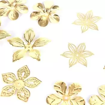 50 шт./компл. винтажные металлические цветочные филигранные ломтики подвески ювелирные изделия Diy Craft выводы