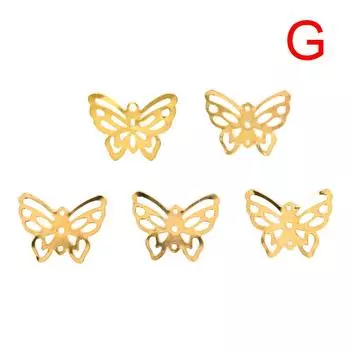 50 шт./компл. золотые металлические филигранные полые подвески-бабочки ремесло DIY изготовление ювелирных изделий