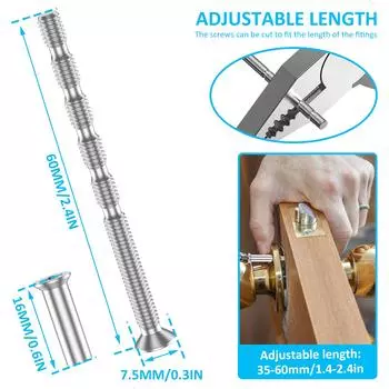 50 шт. Комплект болтов для дверных ручек, соединительные винты и втулки из углеродистой стали, наружная резьба к внутренней резьбе M416, крестообразная втулка M460, болты