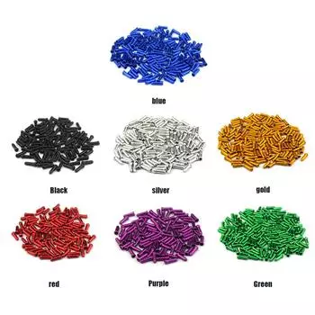 50 шт., концевые заглушки для велосипедных тросов, наконечники для тросов тормоза из алюминиевого сплава (черный)