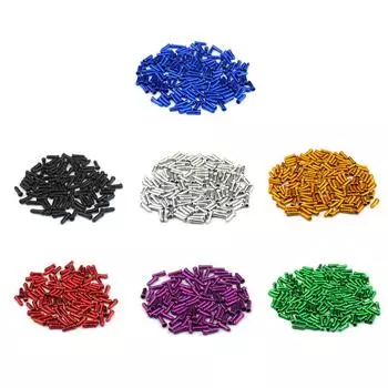 50 шт., концевые заглушки для велосипедных тросов, наконечники для тросов тормоза из алюминиевого сплава (черный) КДЕ