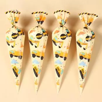 50 шт. Конусные пакеты для конфет, конусы с принтом бабочек, пластиковые пакеты для попкорна, конфет, для детского душа, свадьбы, дня рождения, вечеринки, сумки, принадлежности as shown