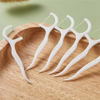 50 шт./кор. портативные одноразовые зубные нити для домашнего офиса, высокоэластичные палочки для зубной нити