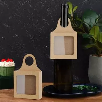 50 шт., коробка для бутылок вина из крафт-бумаги с прозрачным окном, многофункциональная маленькая подарочная коробка для хранения конфет 50pcs