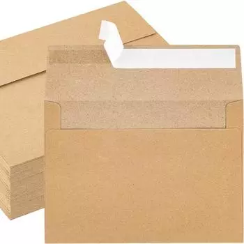 50 шт. крафт-конверты 5 x 7 дюймов, конверты A7, конверты для открыток, конверты из крафт-бумаги, конверты для приглашений, конверты для открыток 50PCS/SET