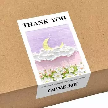 50 шт. красивая картина маслом пейзажа спасибо запечатывание наклейки пузырчатый пакет самолет коробка экспресс-доставки DIY этикетка украшение