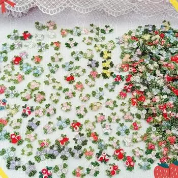 50 шт. красные, зеленые, синие, вышитые цветочные кружевные нашивки швейные принадлежности для ремонта шириной 2 см красный