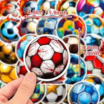 50 шт. красочные футбольные наклейки из ПВХ эстетическое украшение для скрапбукинга скетчбук ноутбук скейтборд подарок для детей