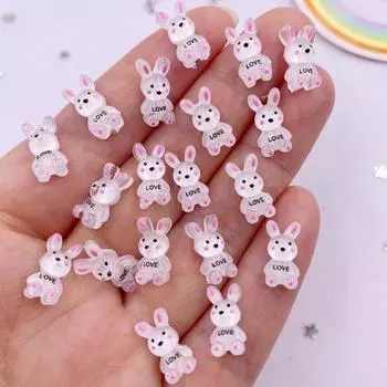 50 шт., красочные мини-кристаллы любви, розовый кролик, 50 шт., стразы с плоской задней поверхностью для аппликации для ногтей, сделай сам, свадебный декор для скрапбукинга, поделки