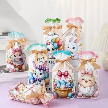 50 шт. красочные пасхальные подарочные пакеты для конфет пластиковые подарочные пакеты для конфет и печенья праздничная вечеринка Style-FA