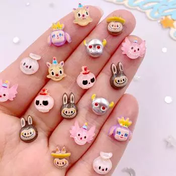 50 шт. красочных мини-нарисованных мультяшных обезьянок, кроликов, нейл-арта, плоских фигурок из стразов, скрапбукинга, декора для поделок, аксессуаров