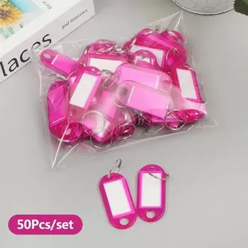 50 шт. красочный брелок для ключей, этикетка для ключей, идентификационное имя, номер телефона, маркерная бирка, багажная бирка розы красного