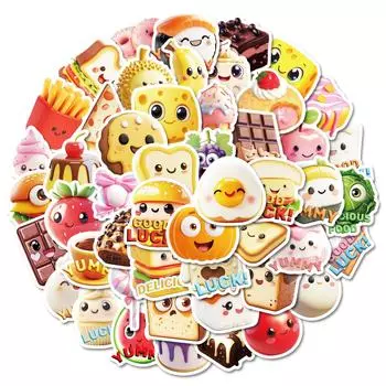 50 шт. креативных милых водонепроницаемых наклеек из ПВХ для стаканов с водой, багажа, ноутбуков, скутеров, мотоциклов One Size