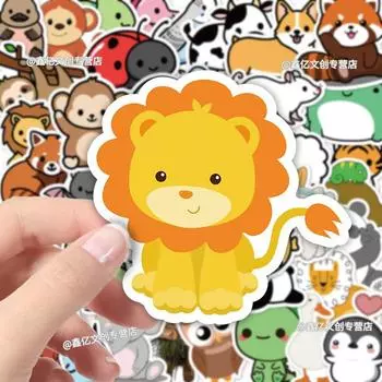 50 шт креативных водонепроницаемых наклеек с животными для украшения багажа, чехлов для телефонов и других предметов 50 cute animal stickers [type 1]