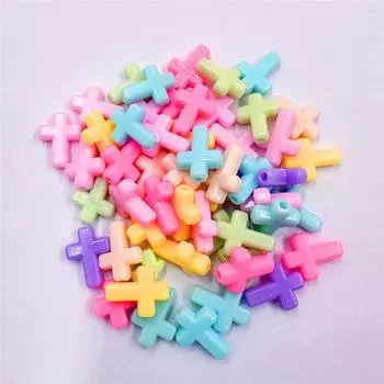 50 шт., кремовые весенние цвета, цвет макарон, свободные бусины в форме креста для DIY ожерелья, браслета, модные материалы, ювелирные аксессуары бежевый