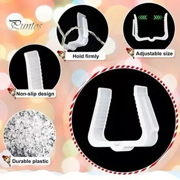 50 шт., крючки для вешалок для рождественских светильников, простые в установке, зажимы для наружного праздничного освещения, зажимы для желоба на крыше, забор белый