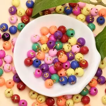 50 шт. круглые акриловые бусины с буквами, шариковые буквы, разноцветные браслеты, 7,5 мм, используемые для изготовления ожерелья, серег, украшений для изготовления ювелирных изделий своими руками