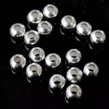 50 шт. Круглые посеребренные бусины-разделители диаметром 3 мм
