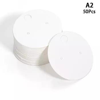 50 шт. круглых картонных карточек для демонстрации сережек, пустых бирок из крафт-бумаги для сережек, гвоздиков, продающих упаковку A2