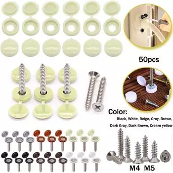 50 шт. Крышки для винтов, откидные крышки для винтов с винтами из нержавеющей стали 304 для автомобильной мебели, декоративные гайки, болты, фурнитура M5 x16mm