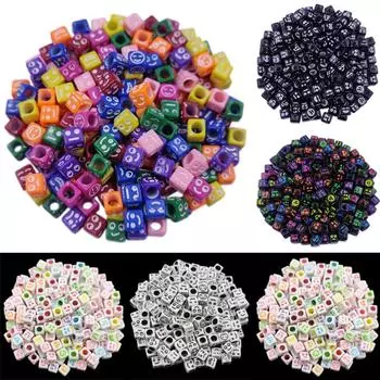 50 шт. квадратное отверстие улыбающийся блок эмодзи лицо свободные бусины для изготовления ювелирных изделий своими руками ожерелье браслет кулон ремесла изящные ювелирные изделия ручной работы материал 6mm 50Pcs