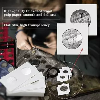 50 шт. квадратные картонные держатели для монет, защита для монет, зажим для бумаги, картонный флип-держатель для хранения дисплея 17.5mm