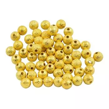 50 шт. латунные бесшовные круглые бусины-разделители для изготовления ювелирных изделий своими руками 8mm золотистый
