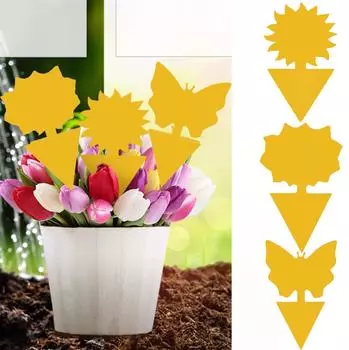 50 шт. липкие ловушки для фруктовых мух и комаров желтые липкие ловушки для помещений и улицы One Size