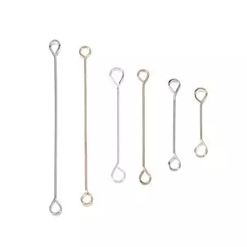 50 шт./лот, 15, 20, 25, 30, 45 мм, серьги с двойным глазком, шатун для ушей, штифты для изготовления ювелирных изделий своими руками, принадлежности для рукоделия Length 15mm