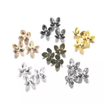 50 шт./лот, 15*8 мм, колпачки для цветочных бусин, фурнитура с четырьмя листьями, объемная крышка для бисера, принадлежности для изготовления ювелирных изделий, сделай сам