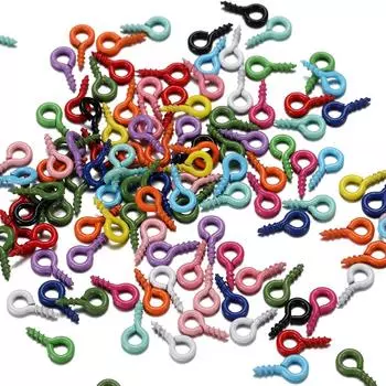 50 шт./лот 4*8 мм красочные маленькие крошечные мини-шпильки для глаз, крючки, люверсы, винт для DIY, принадлежности для изготовления ювелирных изделий, аксессуары 4 x 8 mm