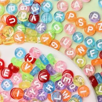 50 шт./лот 7 мм цветной фон белые буквы свободные бусины DIY ремесла кулон ожерелье браслет ювелирный аксессуар 7mm 50Pcs розы красного