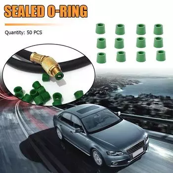 50 шт./лот A/C 1/4 заправочный шланг коллектор ремонт резиновое уплотнительное кольцо зеленое DE