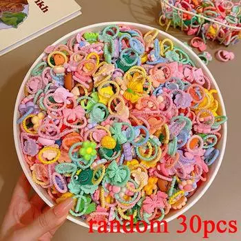 50 шт./лот Детские аксессуары для волос Девочки Мультяшные Эластичные резинки для волос Детская веревка для волос Детская маленькая повязка на голову с животными Милый головной убор