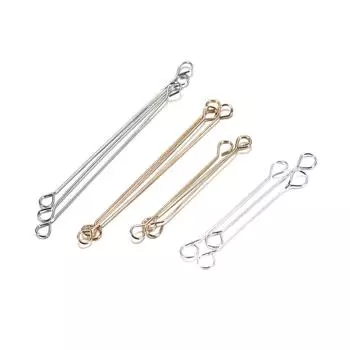 50 шт./лот двуглавый цилиндрический стержень, серьги, штифты, зажим для ушей, шатун для ювелирных изделий своими руками, аксессуары Length 15mm