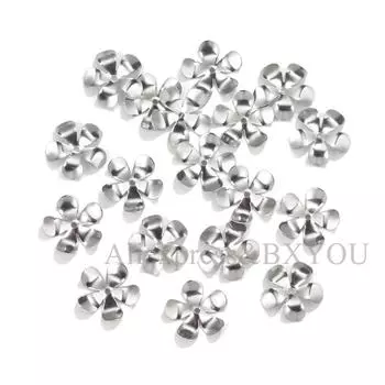 50 шт./лот Колпачки для бусин в виде цветка из нержавеющей стали для изготовления ювелирных изделий, фурнитура, разделительные концевые бусины для рукоделия, аксессуары для ювелирных изделий