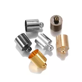 50 шт./лот, колпачок с наконечником, подходит для 3, 4, 5, 6, 7, 8, 9, 10 мм, кожаный шнур с кисточками, обжимной колпачок, колпачки для бусин для DIY, принадлежности для изготовления ювелирных изделий 3 x 8mm x 50pcs