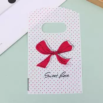 50 шт./лот, небольшой пластиковый пакет с разными дизайнами, 9X15 см, подарочный пакет с ручкой, подвески, серьги, упаковочные пакеты для ювелирных изделий