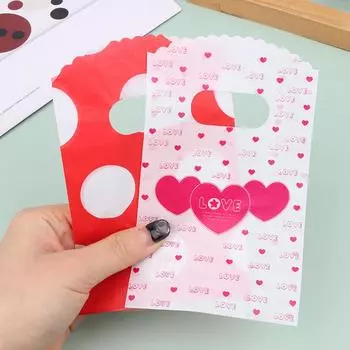 50 шт./лот, небольшой пластиковый пакет с разными дизайнами, 9X15 см, подарочный пакет с ручкой, подвески, серьги, упаковочные пакеты для ювелирных изделий as the picture