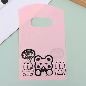 50 шт./лот, небольшой пластиковый пакет с разными дизайнами, 9X15 см, подарочный пакет с ручкой, подвески, серьги, упаковочные пакеты для ювелирных изделий