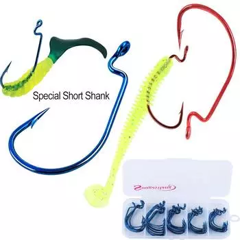 50 шт./лот, широкие крючки для живота, техасская установка, рыболовная приманка для червей, рыболовный крючок, аксессуары для океанской рыбалки 50 PCS красный