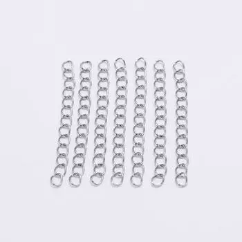 50 шт./лот, удлинительная цепочка из нержавеющей стали для изготовления ювелирных изделий, фурнитура для разъема 50 мм 70 мм 5CM