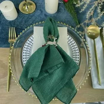 50 шт. марлевых салфеток 16x16 дюймов, квадратная салфетка ручной работы в деревенском стиле для ужина, свадьбы, вечеринки, детского душа, рождественских украшений