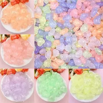 50 шт., материал ручной работы, ожерелье, браслет, ювелирные аксессуары, подвески, акриловые креативные бусины в форме сердца с отверстием, свободные бусины 14,2*20,3 мм зелёный